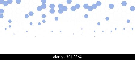 Blue white Hexagon honeycomb pattern fading geometric shape texture. Abstract futuristic background for technology, science, data UI design, skin care Stock Vector