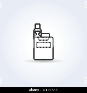 Modern Vaping Device outline art Stock Vector