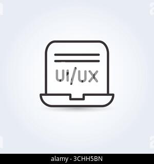 Ui Ux pictogram design outline icons Stock Vector
