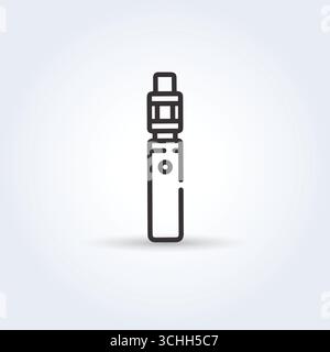 Vape Clouds and Nicotine Device Stock Vector