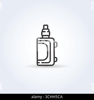 Modern Vape Device with Colorful Vapor Illustration Stock Vector