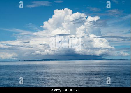 Rainfall over the Galapagos Stock Photo