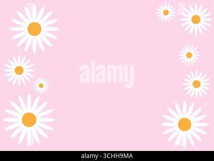 Daisy flower on Plain background. Summer background with Daisy. Vector Illustration. Stock Vector