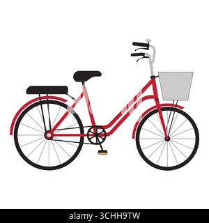 Bicycle. Classic Bicycle. Vector Illustration Isolated on White Background. Stock Vector
