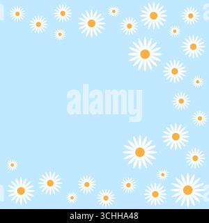 Daisy flower on Plain background. Summer background with Daisy. Vector Illustration. Stock Vector