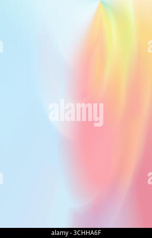 Grainy Pastel Gradient Abstract Background with a dynamic flow of light blue, pink, orange, and yellow pastel colors. Stock Photo