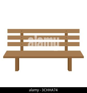 Wooden Bench. Park Bench. Vector Illustration Isolated on White Background. Stock Vector