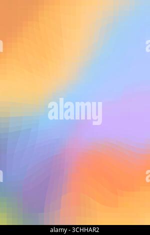 modern pastel abstract background with a unique pixelated, modern pastel abstract texture. vertical format features a soft, blended gradient of orange Stock Photo