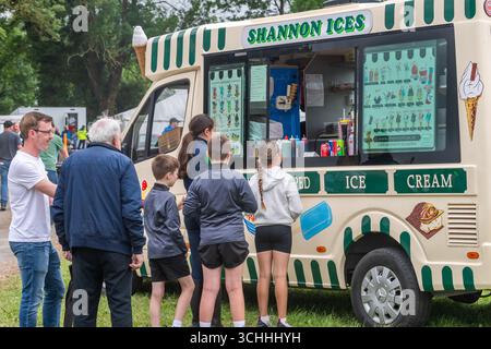 Queue at an ice cream van at Charleville Agricultural Show, County Cork, Ireland. Stock Photo