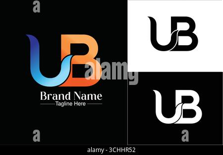 Modern UB Logo Design | Creative Letter U and B Branding Icon | Gradient Business Logo Template Stock Vector