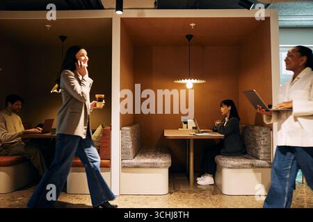 Business employees busy working in coworking office Stock Photo
