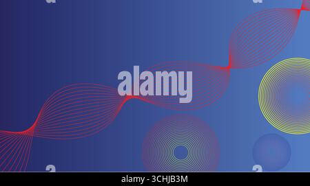 Abstract blue glowing geometric lines on dark blue background. Vector illustration. Stock Vector
