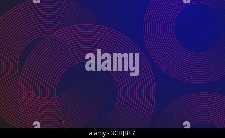Abstract blue glowing geometric lines on dark blue background. Vector illustration. Stock Vector