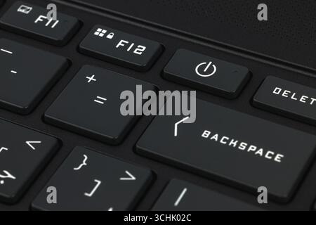 Close-up and full view of a modern computer keyboard Stock Photo