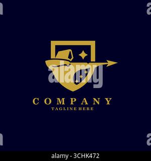 Logo design template with Archery theme, for team, club or event Stock Vector