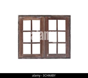 Wooden window frame isolated on white background Stock Photo - Alamy