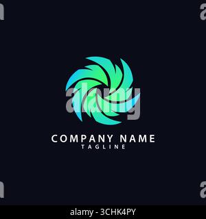 Circle Tornado logo symbol isolated, Abstract Hurricane Logo Symbol, Typhoon vector illustration Stock Vector