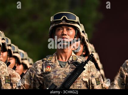 Beijing, China. 3rd Sep, 2025. A grand gathering to commemorate the 80th anniversary of the victory in the Chinese People's War of Resistance against Japanese Aggression and the World Anti-Fascist War is held in Beijing, capital of China, Sept. 3, 2025. Credit: Bei He/Xinhua/Alamy Live News Stock Photo