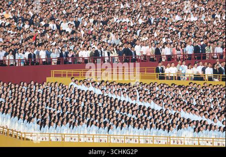 Beijing, China. 3rd Sep, 2025. A grand gathering to commemorate the 80th anniversary of the victory in the Chinese People's War of Resistance against Japanese Aggression and the World Anti-Fascist War is held in Beijing, capital of China, Sept. 3, 2025. Credit: Jin Liwang/Xinhua/Alamy Live News Stock Photo