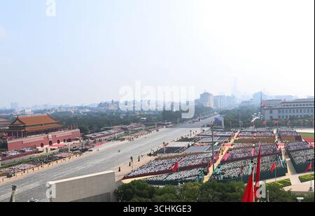 Beijing, China. 3rd Sep, 2025. A grand gathering to commemorate the 80th anniversary of the victory in the Chinese People's War of Resistance against Japanese Aggression and the World Anti-Fascist War is held in Beijing, capital of China, Sept. 3, 2025. Credit: Ma Ning/Xinhua/Alamy Live News Stock Photo