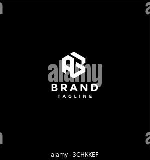 Hexagonal Initial Letter AB Logo Design. Letters A and B Form Hexagonal Symbol Logo Design. Stock Vector