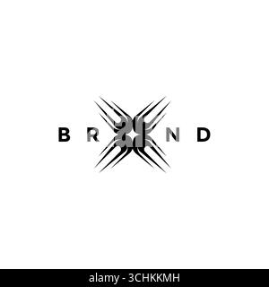 Initial X Letter Laser Beam Logo Design. Initial X Laser Beam Spread Logo Design. Stock Vector