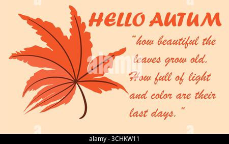 hello autumn banner card Stock Vector