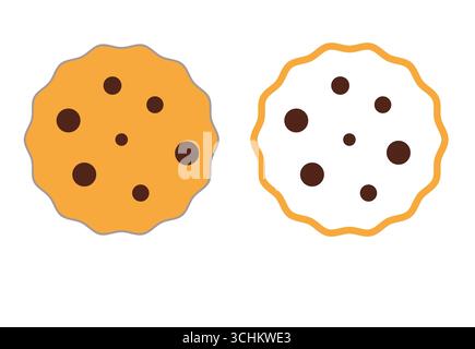 Cookie flat design, Cookie logo design. Cookie vector on white background. Stock Vector