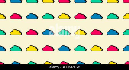 Colorful Clouds Seamless Pattern Vector Stock Vector