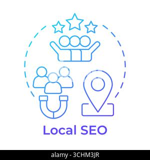 Local seo blue gradient concept icon Stock Vector