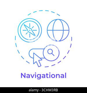 Navigational blue gradient concept icon Stock Vector