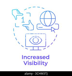 Increased visibility blue gradient concept icon Stock Vector