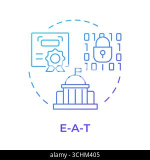 E-A-T blue gradient concept icon Stock Vector