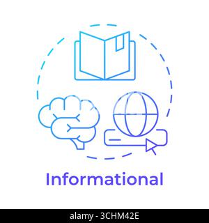 Informational blue gradient concept icon Stock Vector