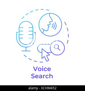 Voice search blue gradient concept icon Stock Vector