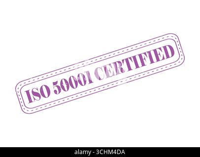 A ISO 50001 Certified Rubber Stamp Seal with an Outline Stock Vector