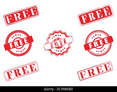 A Collection of Free Rubber Stamps and Seals Stock Vector
