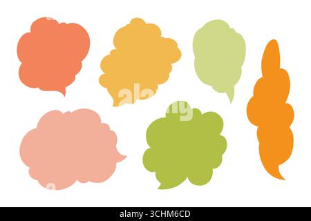 Text Boxes in Blob Shapes or Clouds  Stock Vector