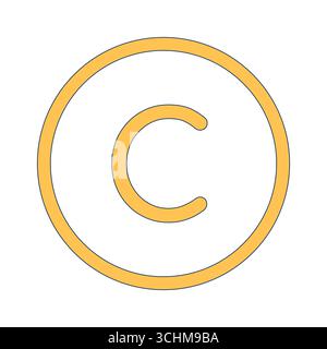 Copyright symbol 2D cartoon object Stock Vector