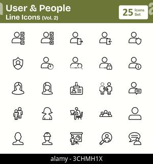 User & People Line Icons (Vol. 2) Stock Vector