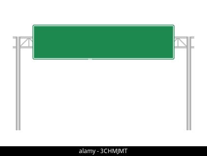 Highway road sign. Traffic Sign. Street traffic Sign. Vector Illustration Isolated on White Background. Stock Vector