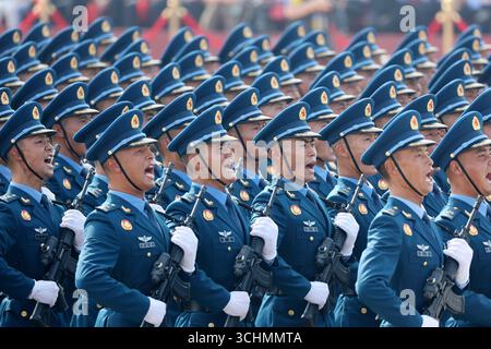 Beijing, China. 3rd Sep, 2025. The formation of the Chinese People's Liberation Army (PLA) Air Force attends a military parade in Beijing, capital of China, Sept. 3, 2025. Credit: Yang Lei/Xinhua/Alamy Live News Stock Photo