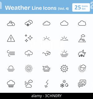 Weather Line icons (Vol. 4) Stock Vector