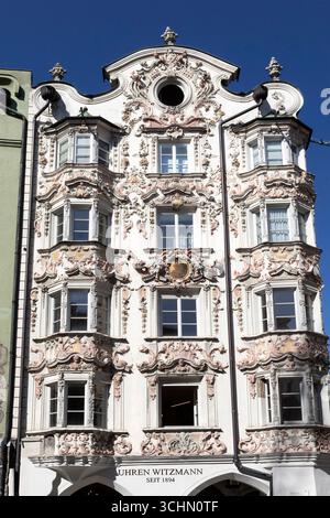Austria, Tyrol, Innsbruck, Altstadt, Helbling House or Helblinghaus ...