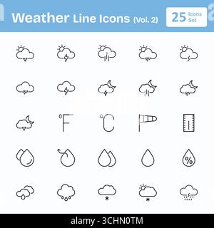 Weather Line icons (Vol. 2) Stock Vector