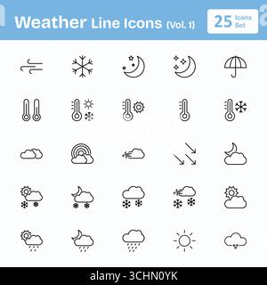Weather Line icons (Vol. 1) Stock Vector