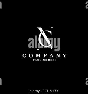 Initial letter NC, CN logo monogram vector design Stock Vector