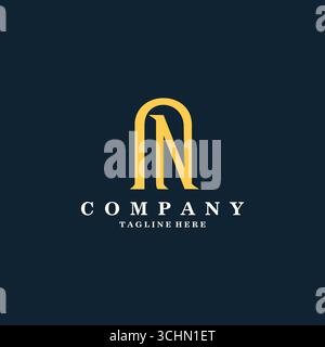AN NN Abstract initial monogram letter alphabet logo design Stock Vector