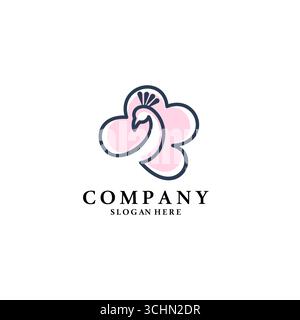 abstract peacock logo Design style for beauty elegant company business Stock Vector