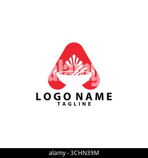 Initial letter A food Logo Design Template. Illustration vector graphic. Design concept bowl . Stock Vector